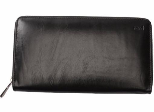 Lommebok/ Kortholder-Nord Leather. Dame Stor Portemone/ Clutch med speil. 8 kortlommer/ Iphone. Sort-BagBrokers