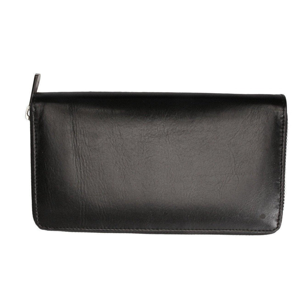 Lommebok/ Kortholder-Nord Leather. Dame Stor Portemone/ Clutch med speil. 8 kortlommer/ Iphone. Sort-BagBrokers