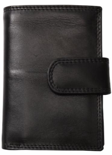 Lommebok/ Kortholder-Nord Leather. Liten Unisex skinn Lommebok 10 kort/ Liten Myntlomme Sort-BagBrokers
