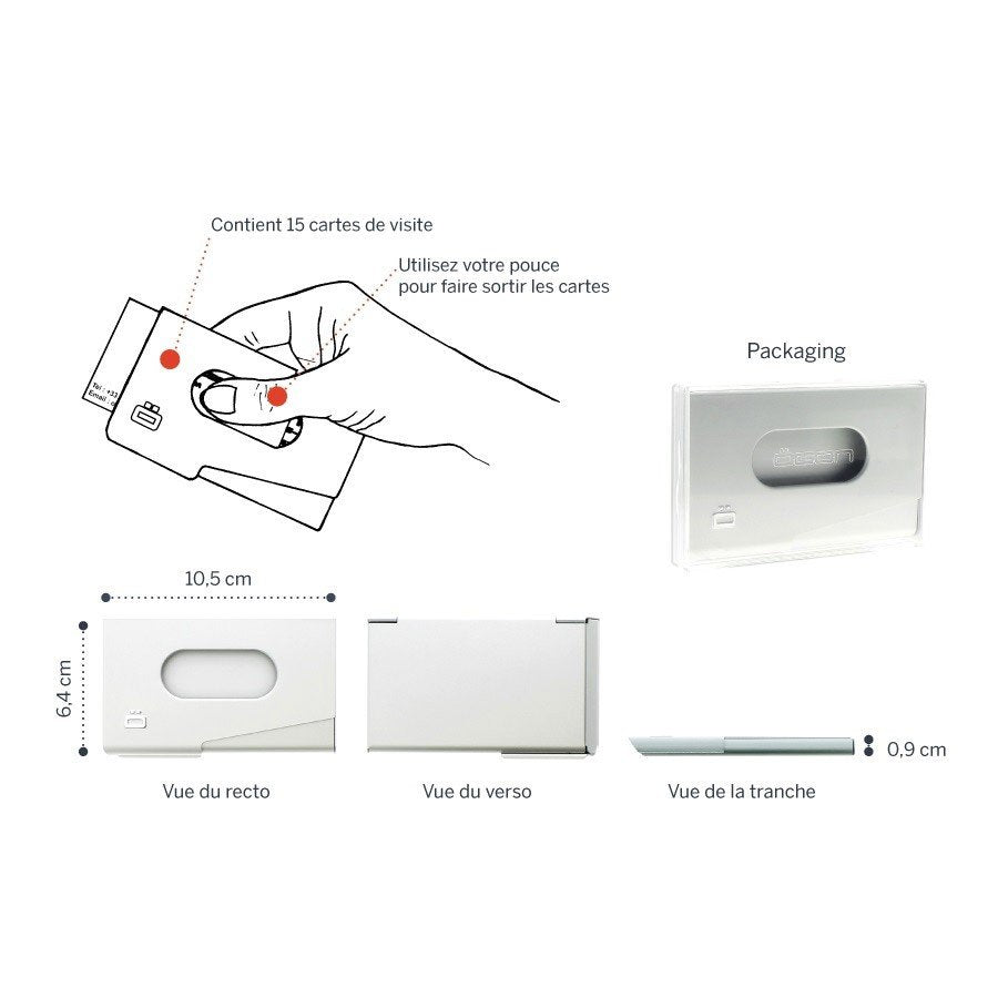 Ögon Design One Touch visittkort holder i aluminium Purple-Lommebok/ Kortholder-BagBrokers
