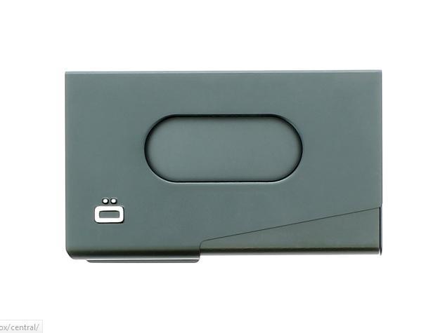 Lommebok/ Kortholder-Ögon Design. One Touch visittkort holder i aluminium platiniums farget-BagBrokers