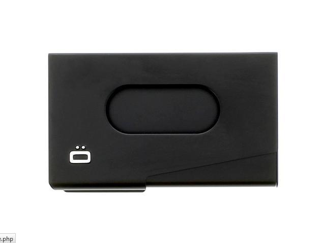 Lommebok/ Kortholder-Ögon Design. One Touch visittkort holder i aluminium sort-BagBrokers
