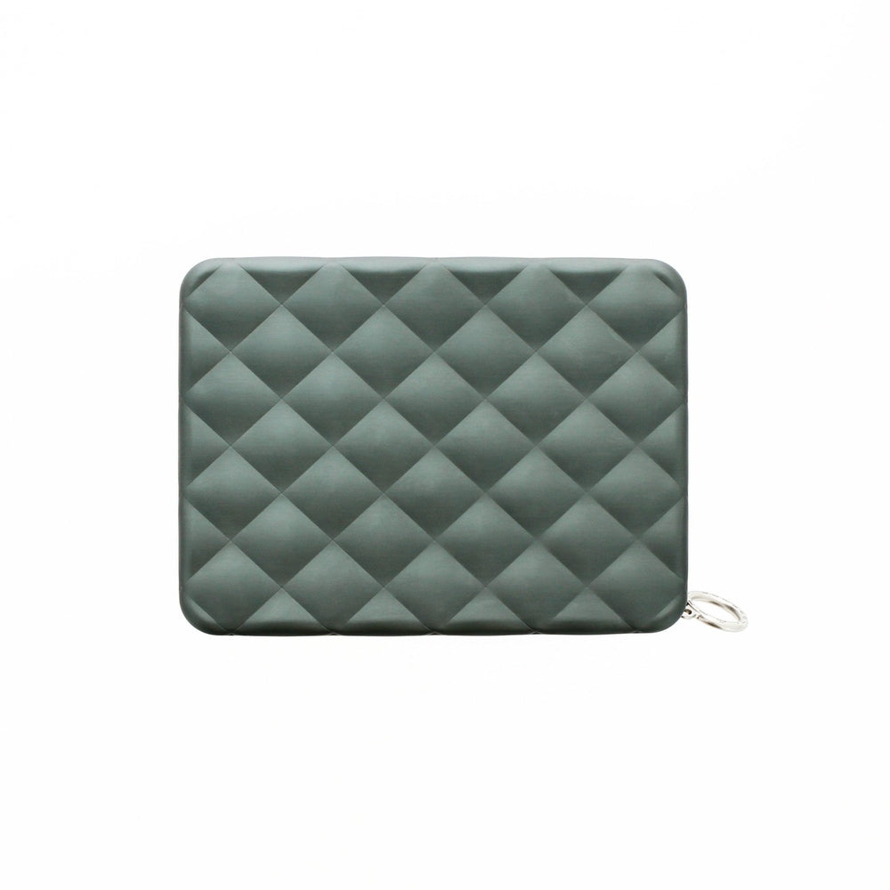 Ögon Designs - Quilted Aluminium zipper lommebok/mini clutch Platinium-Lommebok/ Kortholder-BagBrokers