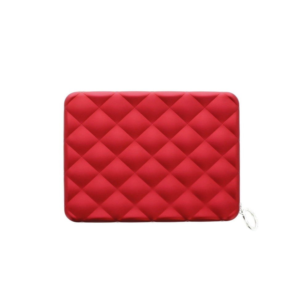 Ögon Designs - Quilted Aluminium zipper lommebok/mini clutch Rød-Lommebok/ Kortholder-BagBrokers