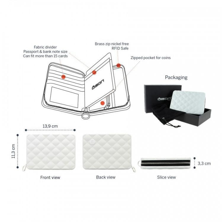 Lommebok/ Kortholder-Ögon Designs - Quilted Aluminium zipper lommebok/mini clutch Sort-BagBrokers
