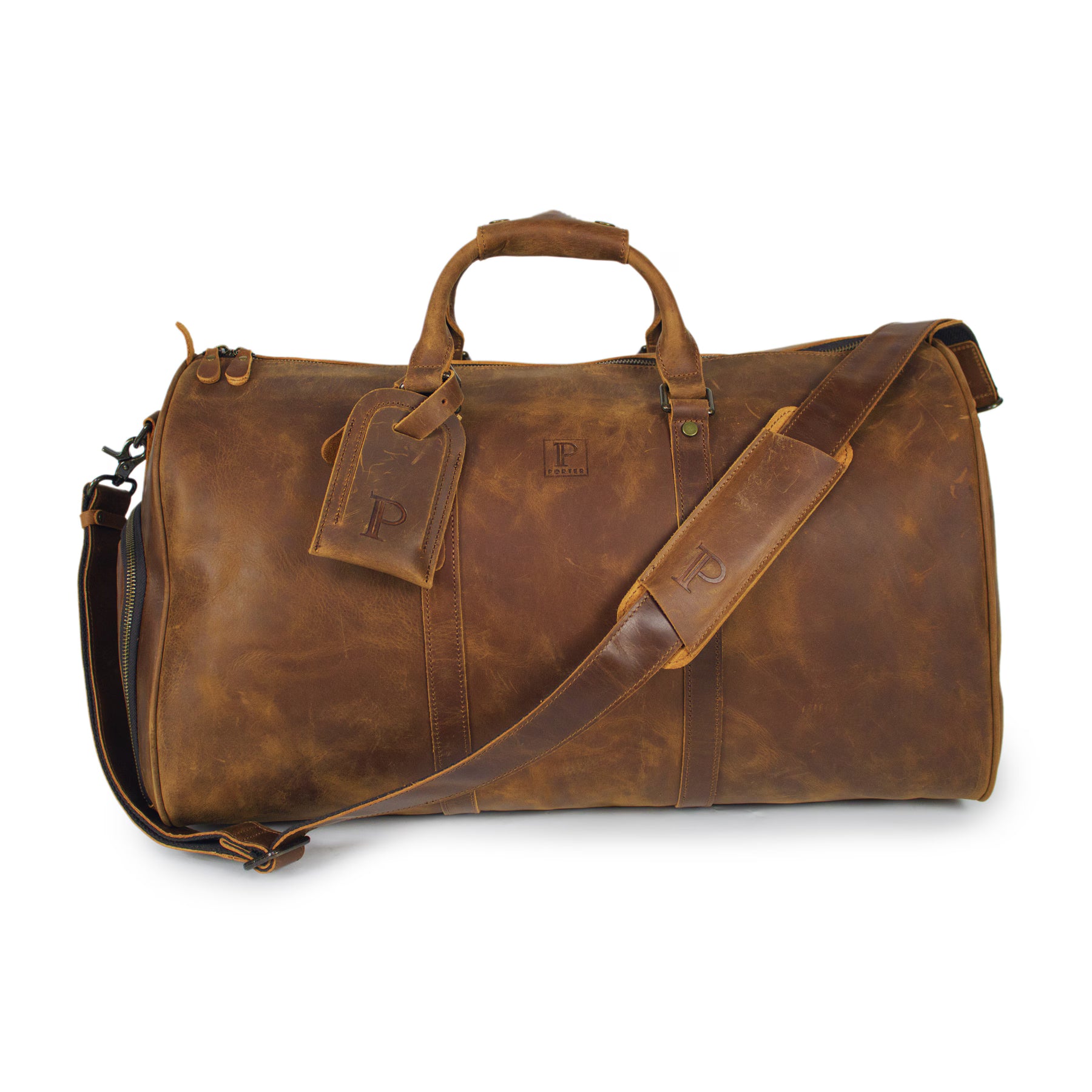 Porter Heritage weekend bag i skinn Cognac-Bagger-BagBrokers