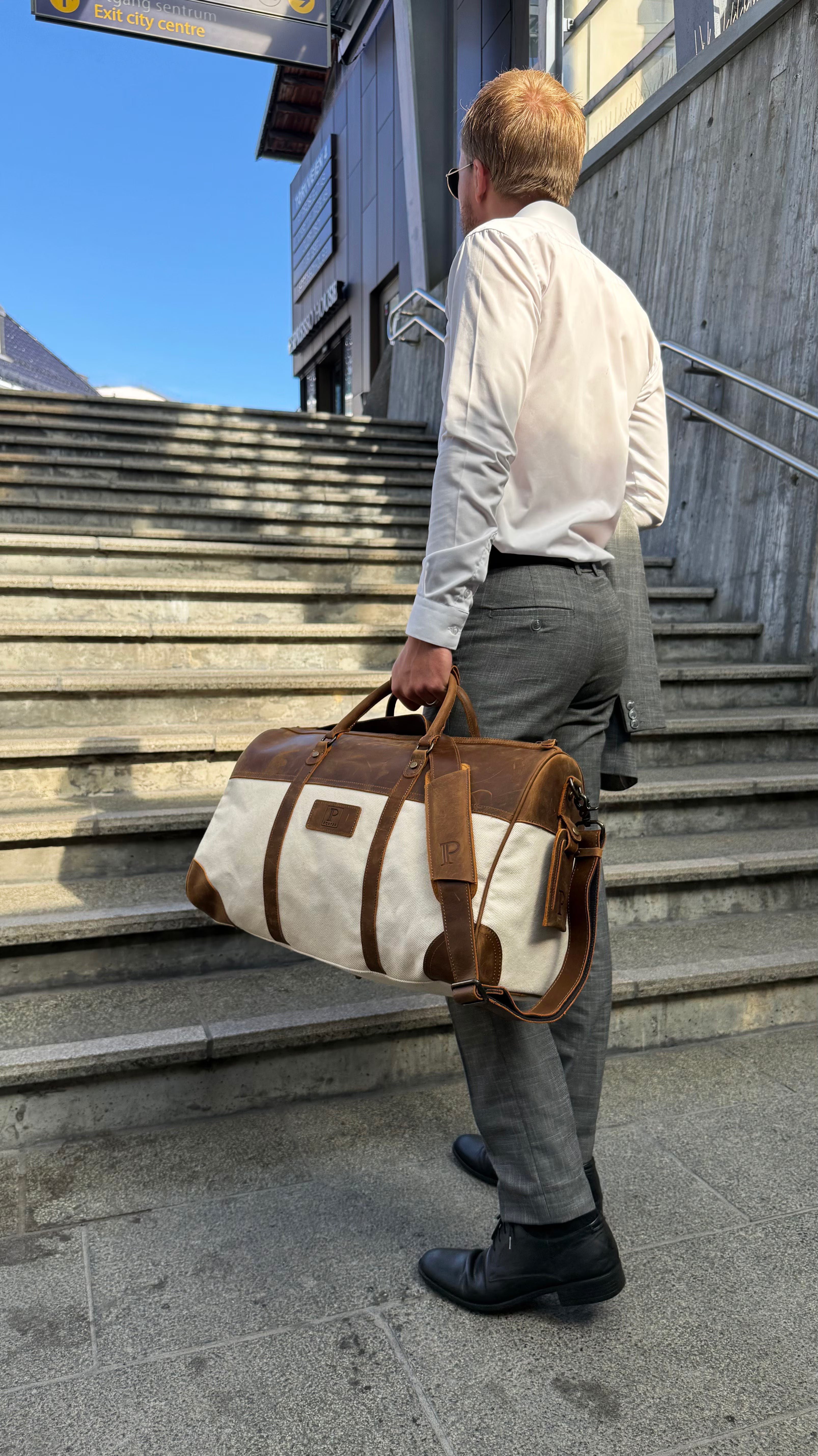 Porter Voyager weekend bag i Canvas og skinn-Bagger-BagBrokers