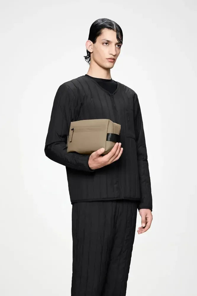 Rains 2 Zip Wash Bag Beige-Toalettmappe-BagBrokers