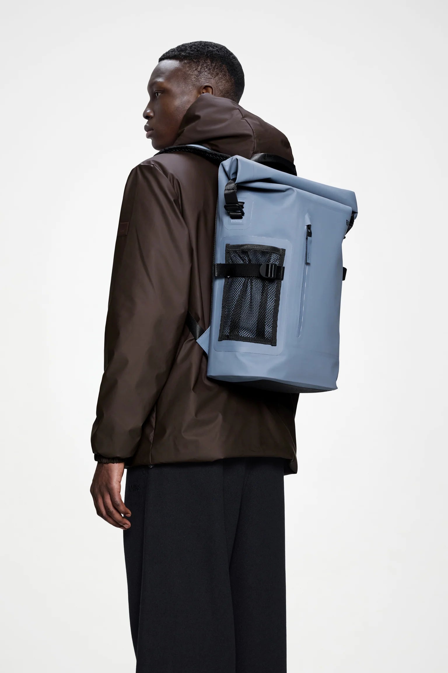 Rains Deepwater Rolltop Rucksack Large Blue Dusk-Ryggsekker-BagBrokers
