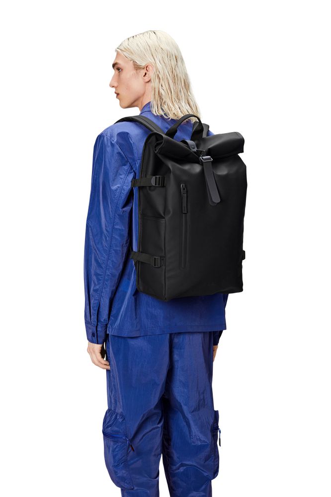 Rains ROLLTOP RUCKSACK Large W3 Black-Ryggsekker-BagBrokers