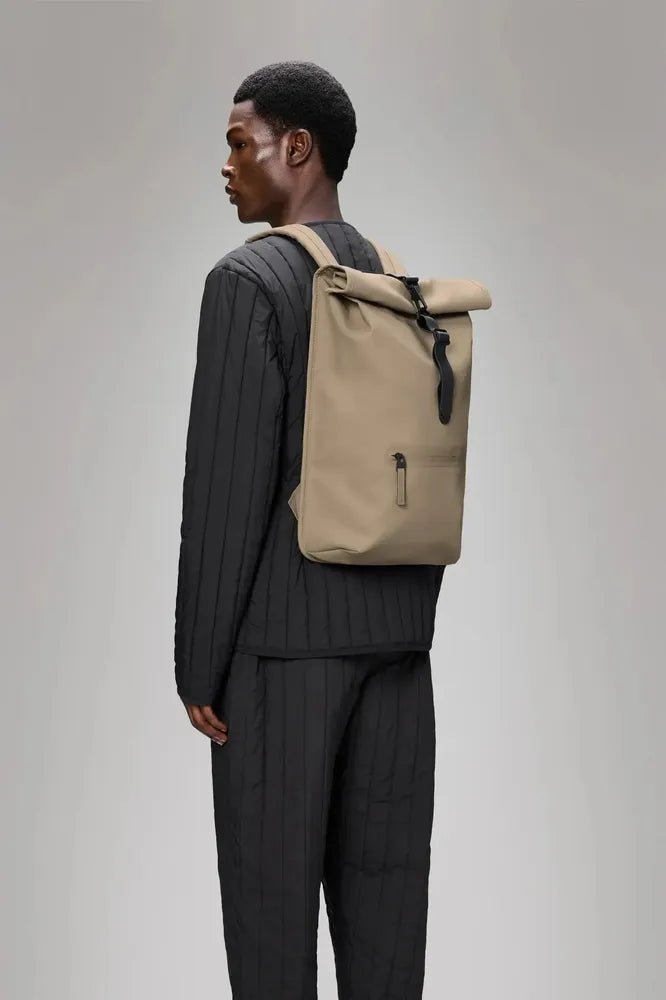 Rains ROLLTOP RUCKSACK W3 Beige-Ryggsekker-BagBrokers