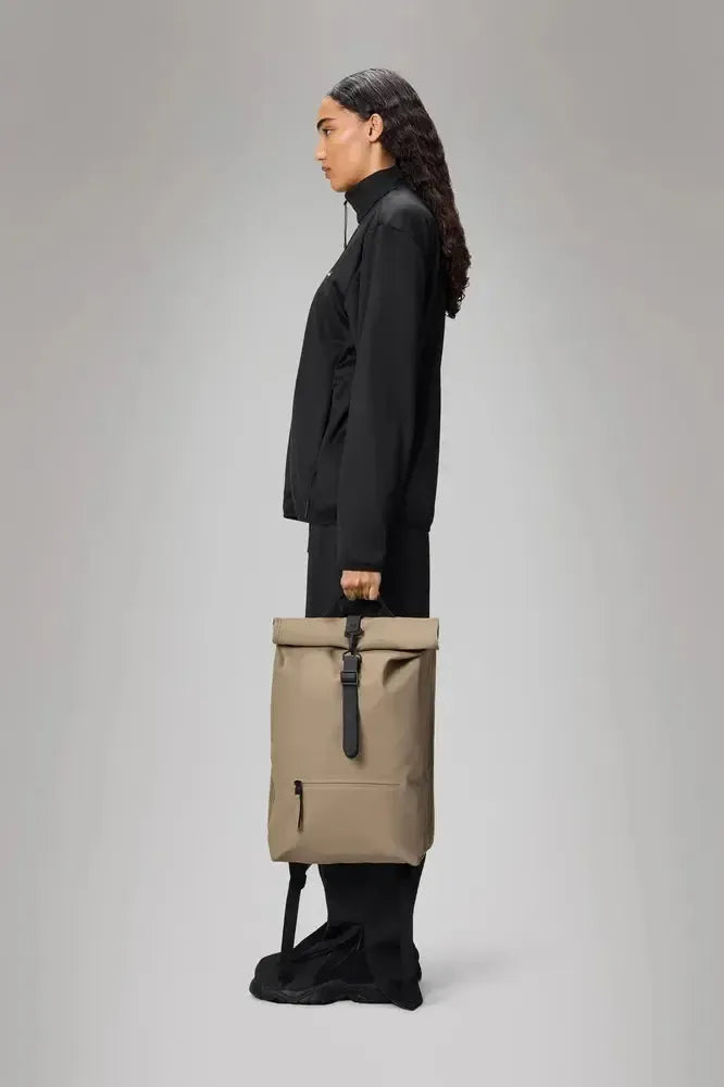 Rains ROLLTOP RUCKSACK W3 Beige-Ryggsekker-BagBrokers