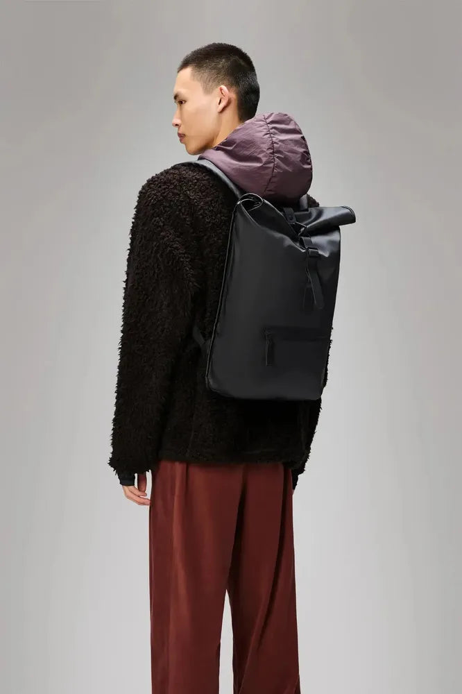 Rains ROLLTOP RUCKSACK W3 Black Grain-Ryggsekker-BagBrokers