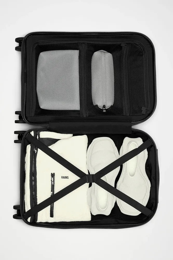 Rains Texel Cabin Trolley W3 med Pc-lomme og 4 hjul 45 liter Blue Dusk-Harde kofferter-BagBrokers
