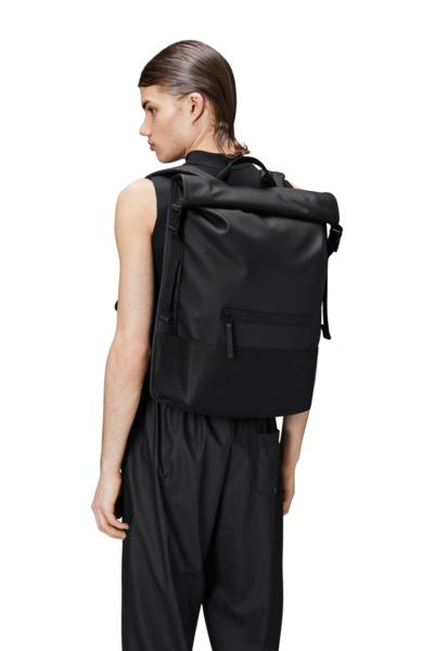 Rains Trail Rolltop backpack W3 Black-Ryggsekker-BagBrokers