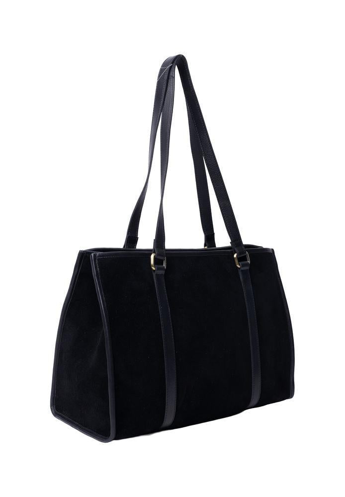 Re:Designed Est 2003 Sola skulderveske i semsket skinn Black-Veske-BagBrokers