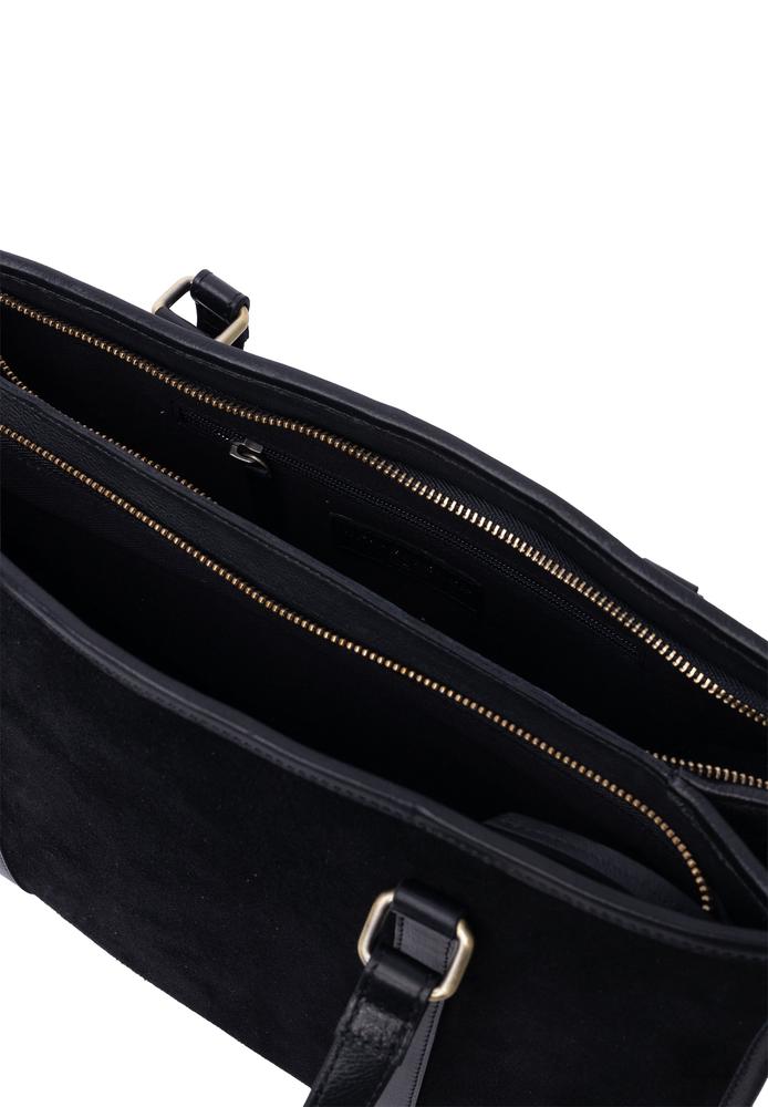 Re:Designed Est 2003 Sola skulderveske i semsket skinn Black-Veske-BagBrokers