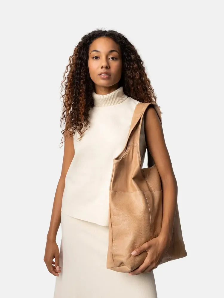 Re:Designed by Dixie Lyra Urban skulderveske i skinn Taupe-Damevesker-BagBrokers