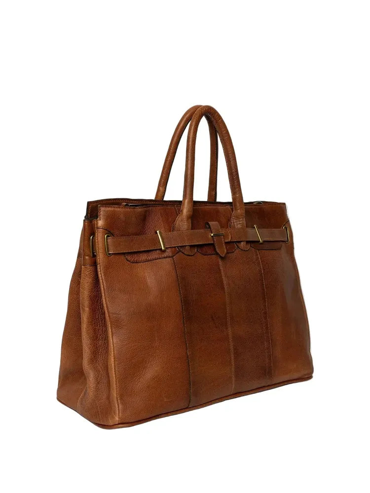 Re:Designed by Dixie Mada Big veske med bærehåndtak i skinn Walnut-Damevesker-BagBrokers