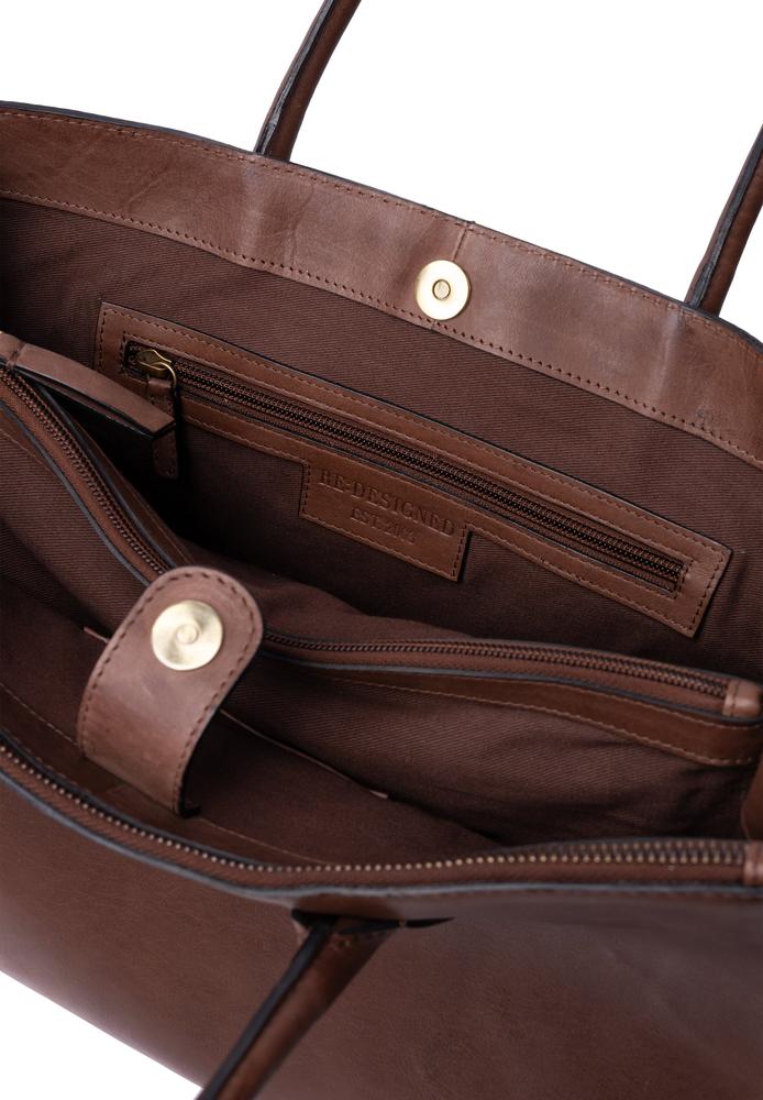 Re:Designed by Dixie Ora Big skulderveske i skinn Brown-Damevesker-BagBrokers