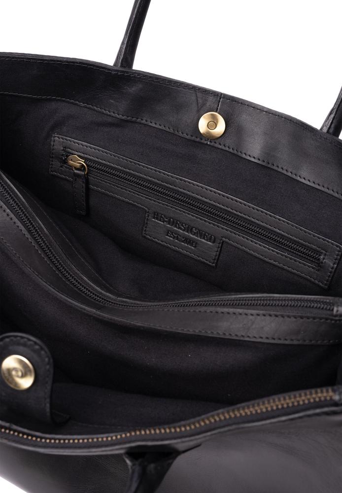 Re:Designed by Dixie Ora Big skulderveske i skinn Svart-Damevesker-BagBrokers