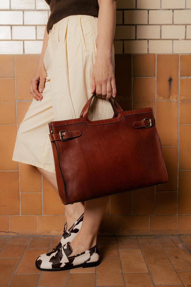 Re:Designed by Dixiey May Big veske i skinn Cognac-Damevesker-BagBrokers
