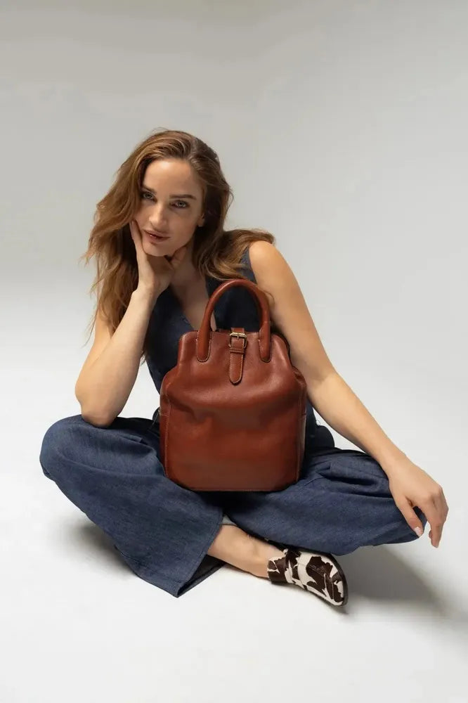 Re:Designed by dixie Jeane Ryggsekk i skinn - Cognac-Sekk-BagBrokers