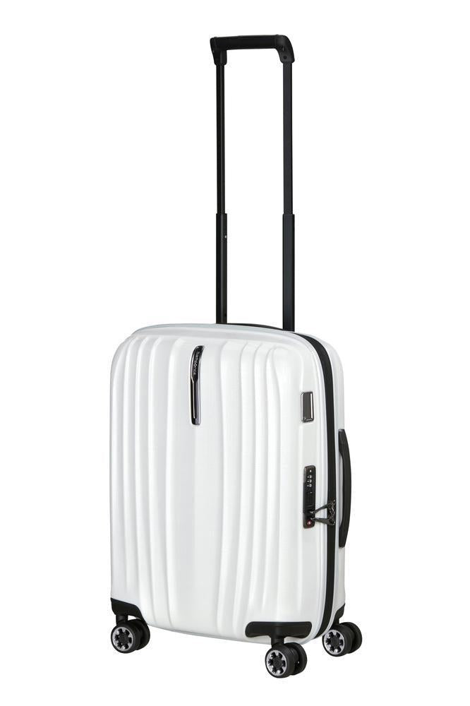 Samonite Nexis utvidbar kabinkoffert 55 cm med 4 hjul Cotton White-Harde kofferter-BagBrokers