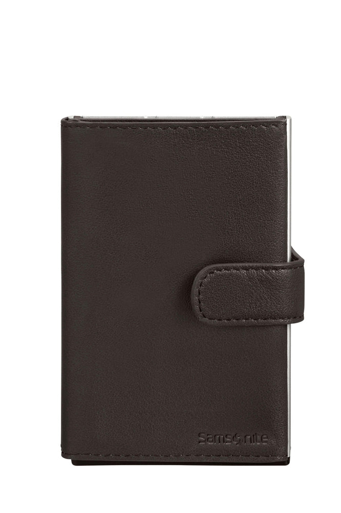 Samsonite Alufit slide up wallet Dark Brown-Lommebok/ Kortholder-BagBrokers
