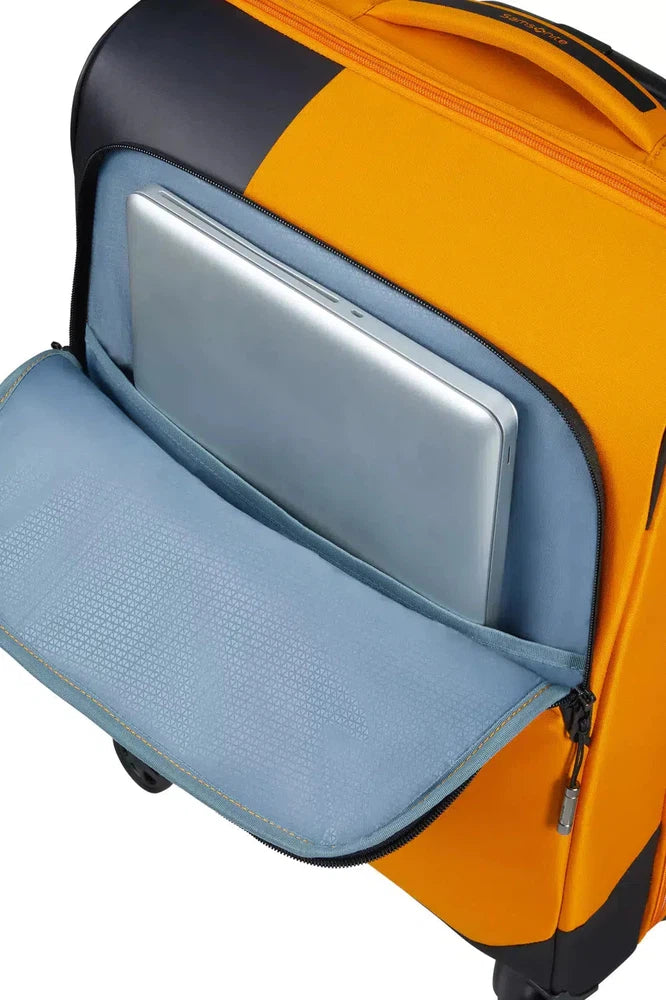 Samsonite BIZ2GO utvidbar kabinkoffert med 4 hjul 55 cm Radiant Yellow-Myke kofferter-BagBrokers