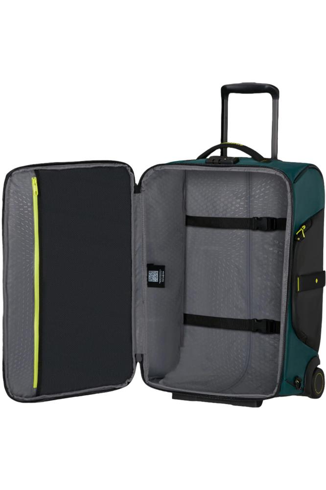 Samsonite ECODIVER Kabin duffelbag/Backpack med hjul Dark Teal/Lime-Bagger-BagBrokers