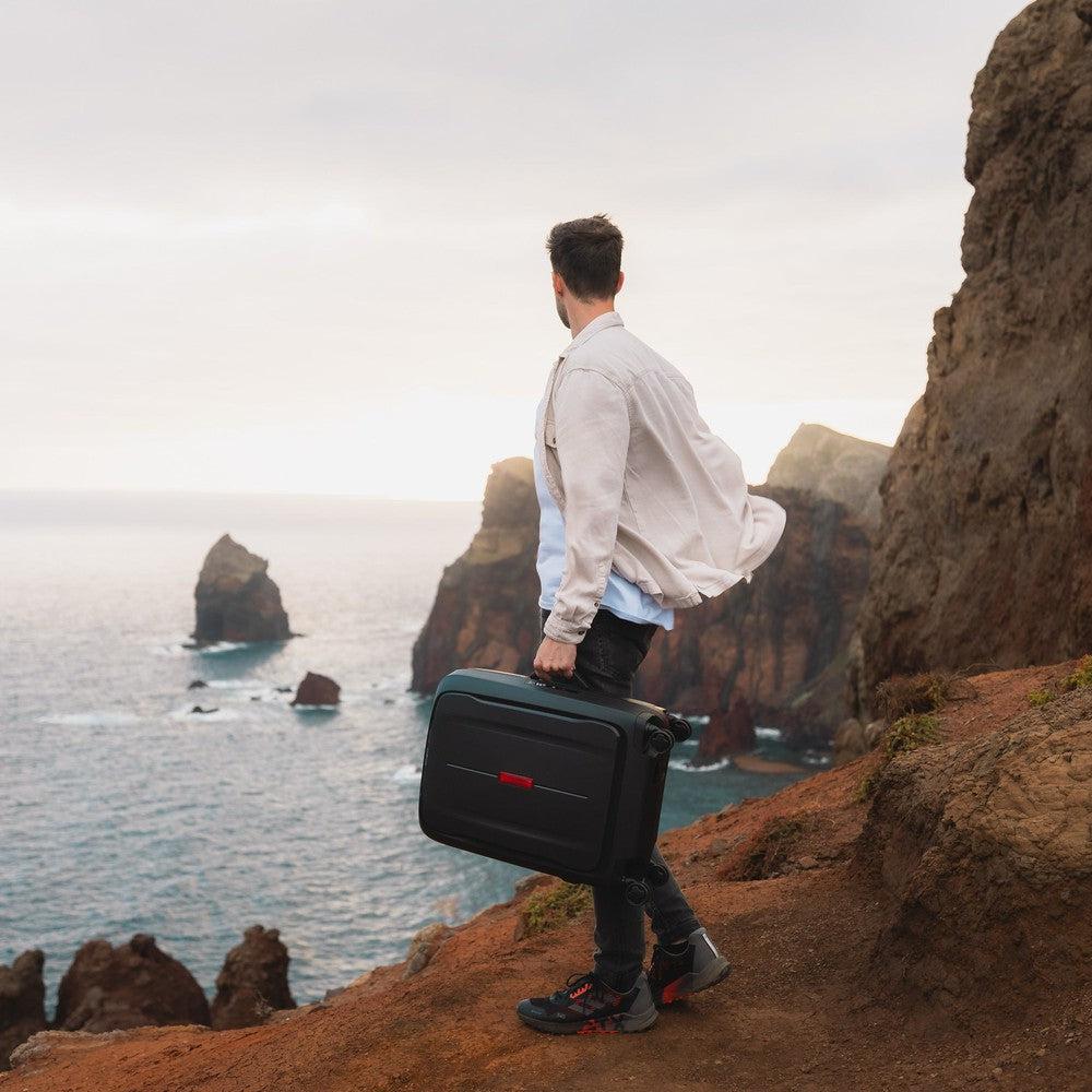 Samsonite ESSENS™ hard Kabin koffert 55 cm 4 hjul Charcoal/Red-Harde kofferter-BagBrokers