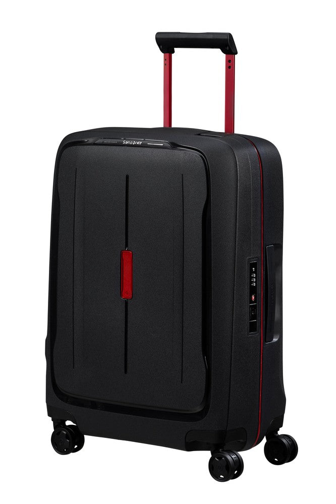 Samsonite ESSENS™ hard Kabin koffert 55 cm 4 hjul Charcoal/Red-Harde kofferter-BagBrokers