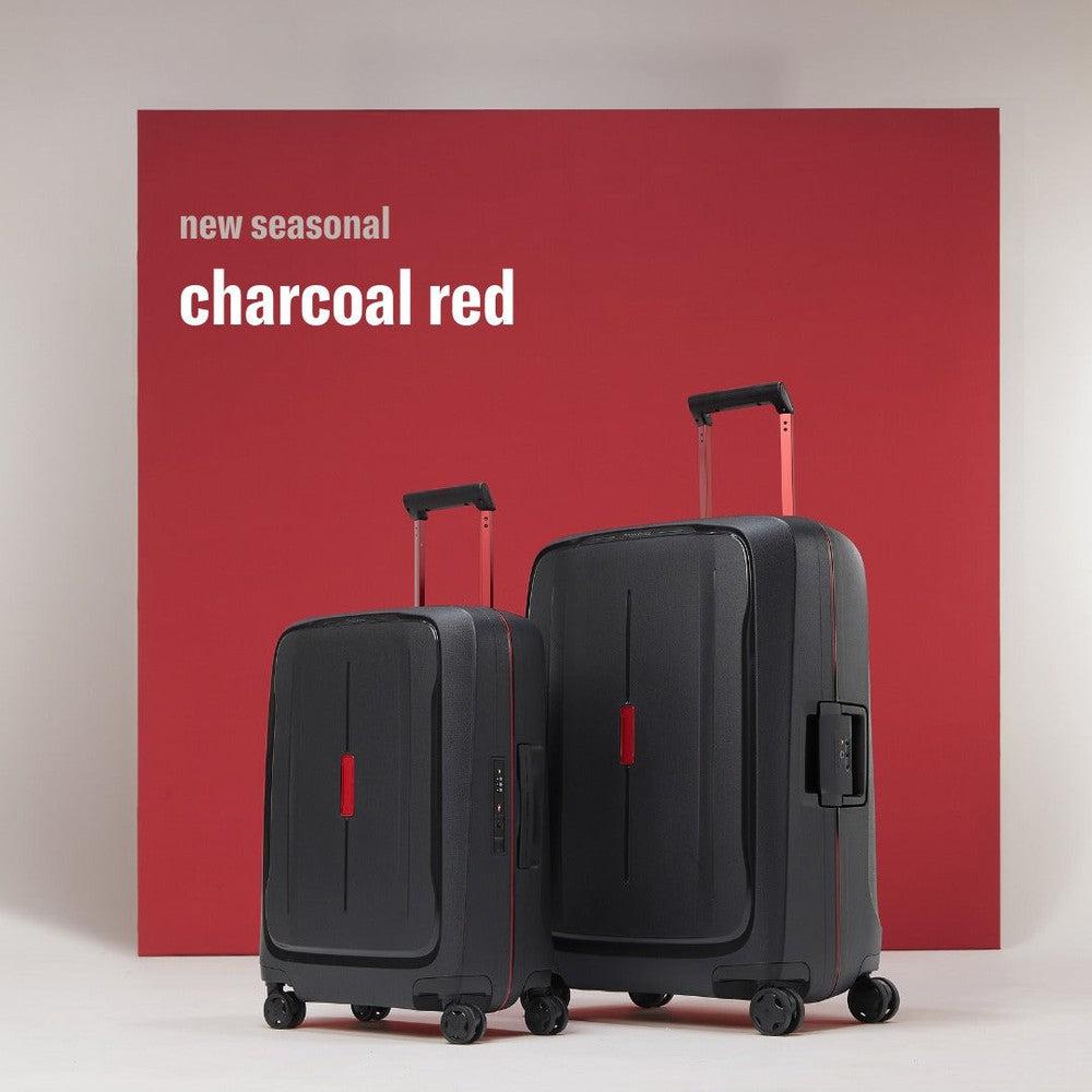 Samsonite ESSENS™ hard stor koffert 75 cm 4 hjul Charcoal/Red-Harde kofferter-BagBrokers