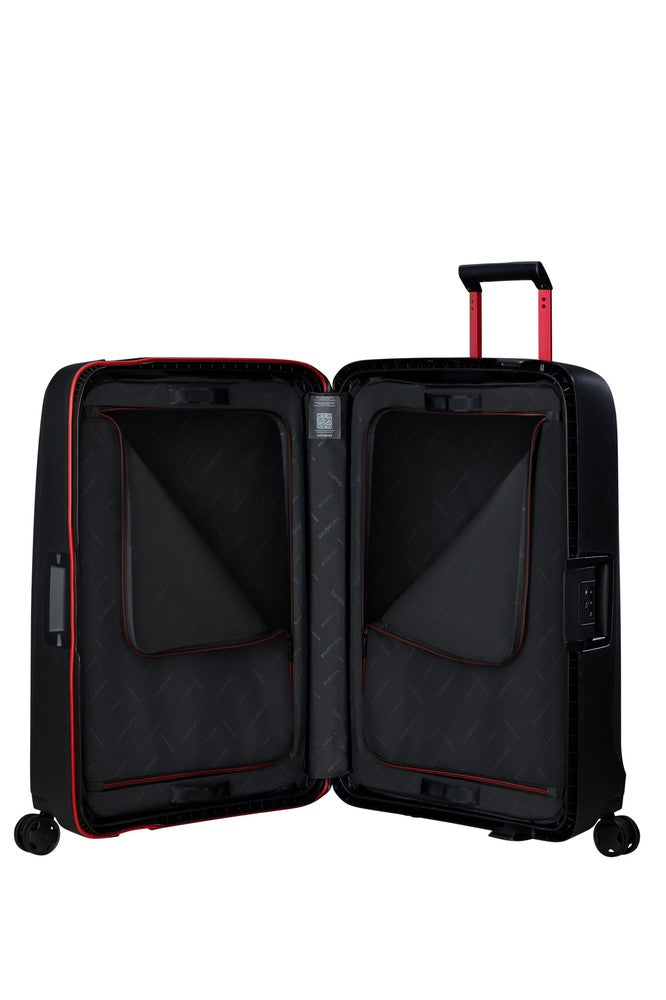 Samsonite ESSENS™ hard stor koffert 75 cm 4 hjul Charcoal/Red-Harde kofferter-BagBrokers