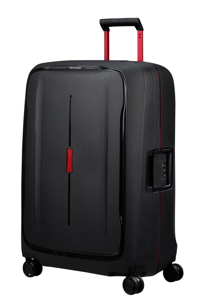 Samsonite ESSENS™ hard stor koffert 75 cm 4 hjul Charcoal/Red-Harde kofferter-BagBrokers