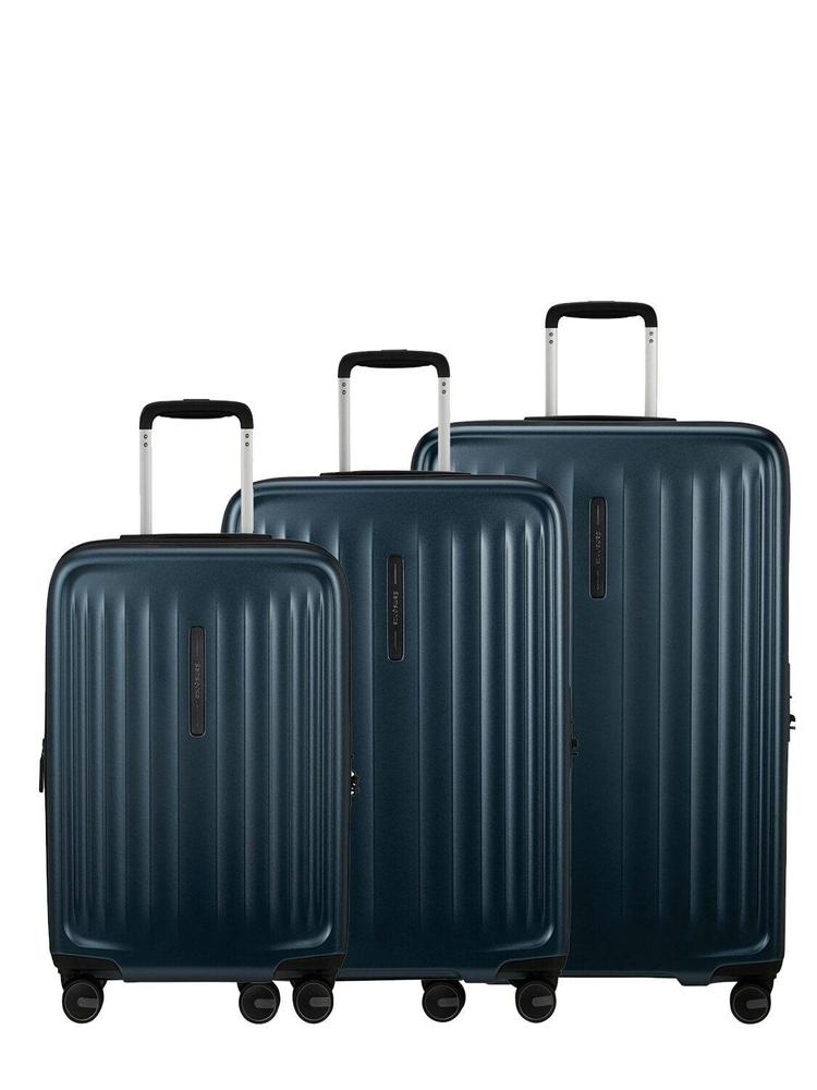 Samsonite FYRM Koffertsett i 3 deler Steel Blue-Harde kofferter-BagBrokers