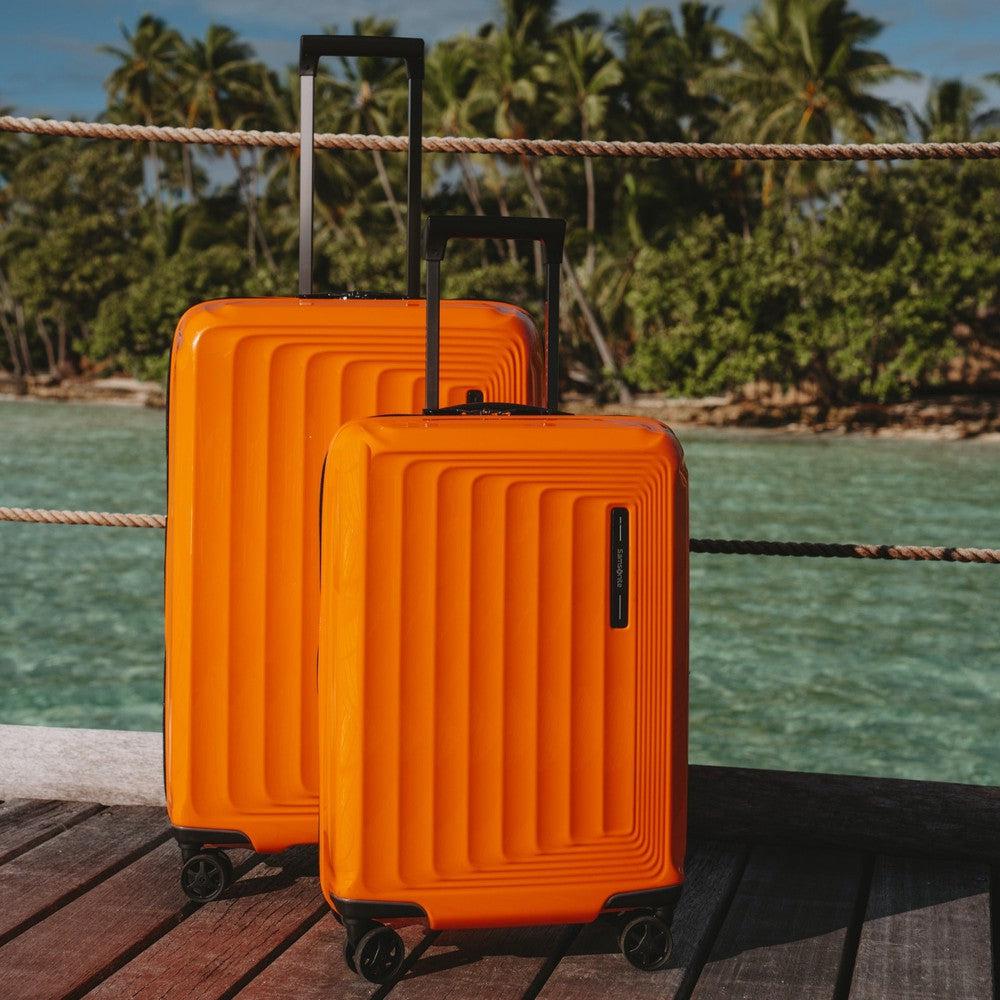 Samsonite NUON utvidbar Kabin koffert 55 cm Papaya Orange-Harde kofferter-BagBrokers