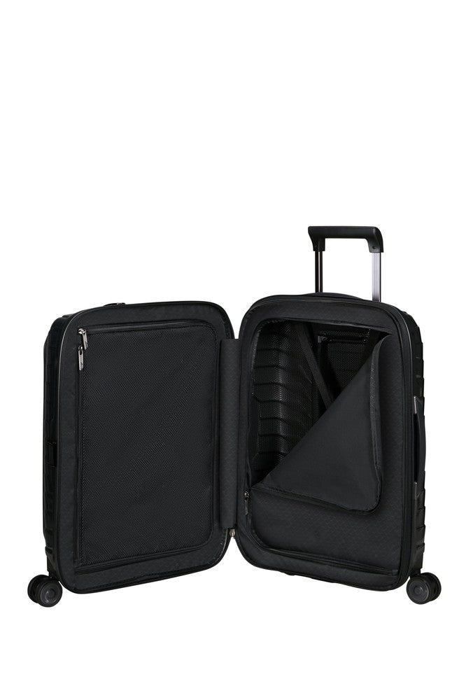 Samsonite PROXIS Utvidbar Pc-kabinkoffert 55 cm med 4 hjul Black-Harde kofferter-BagBrokers