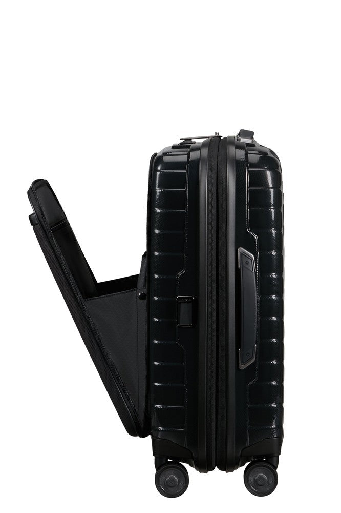 Samsonite PROXIS Utvidbar Pc-kabinkoffert 55 cm med 4 hjul Black-Harde kofferter-BagBrokers