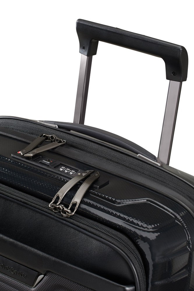 Samsonite PROXIS Utvidbar Pc-kabinkoffert 55 cm med 4 hjul Black-Harde kofferter-BagBrokers