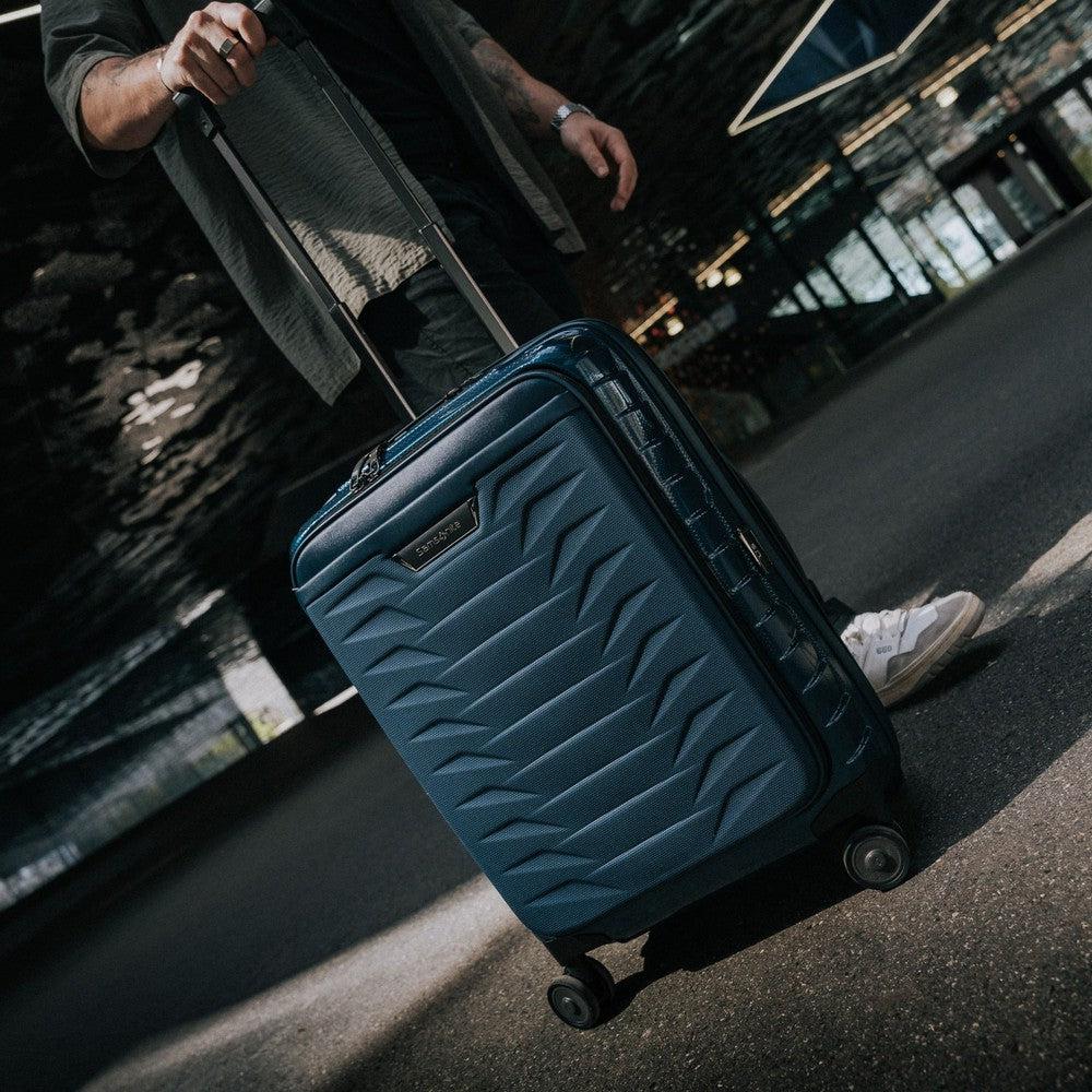 Samsonite PROXIS Utvidbar Pc-kabinkoffert 55 cm med 4 hjul Petrol Blue-Harde kofferter-BagBrokers