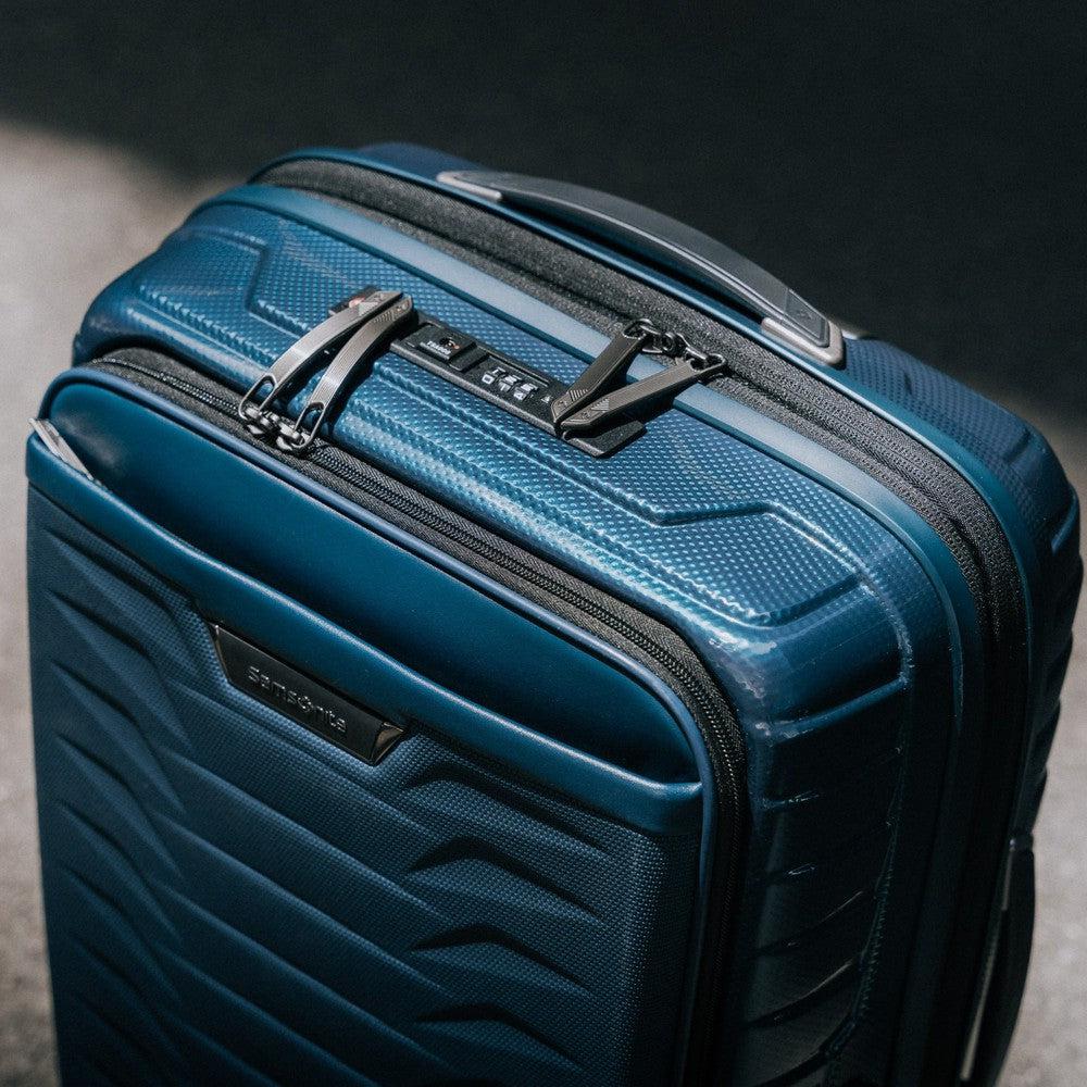 Samsonite PROXIS Utvidbar Pc-kabinkoffert 55 cm med 4 hjul Petrol Blue-Harde kofferter-BagBrokers