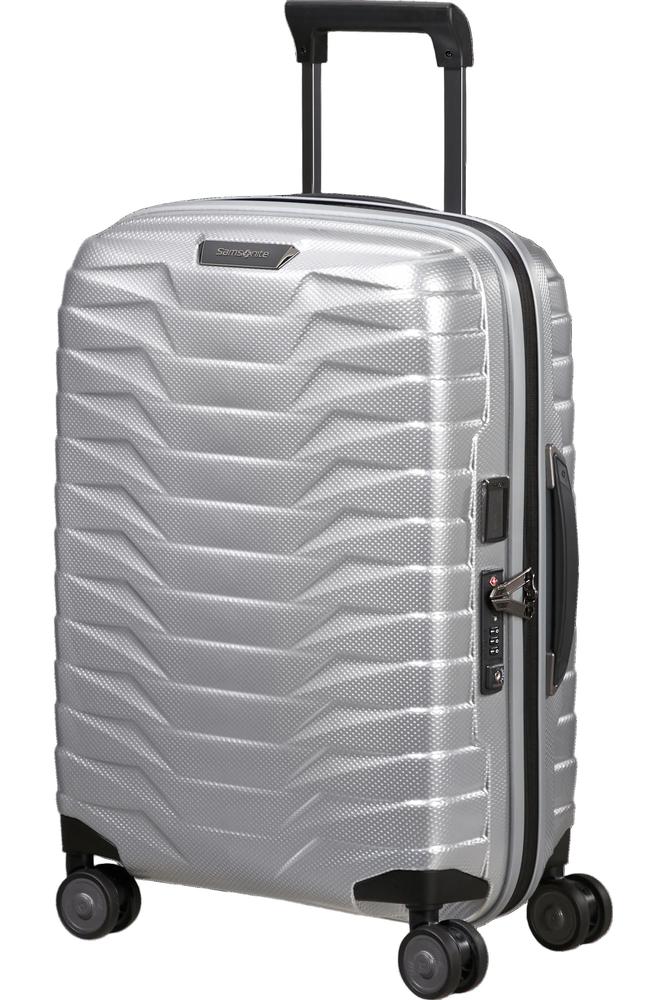 Samsonite PROXIS Utvidbar koffert med 4 hjul 55 cm Silver-Harde kofferter-BagBrokers