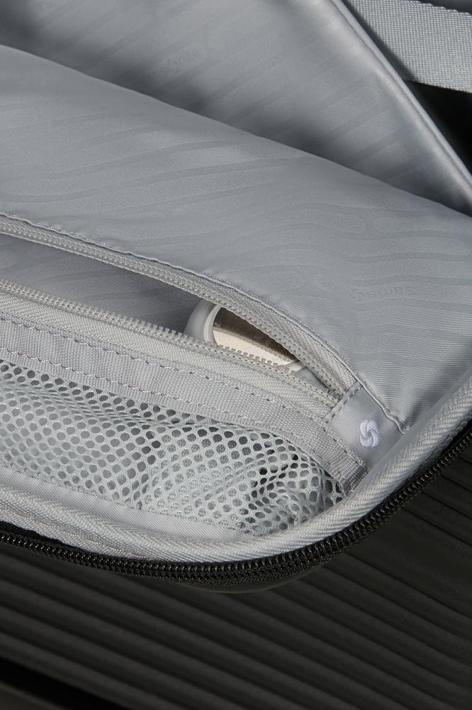 Samsonite Paralux Utvidbar kabinkoffert med dobbel inngang 55 cm Black-Harde kofferter-BagBrokers