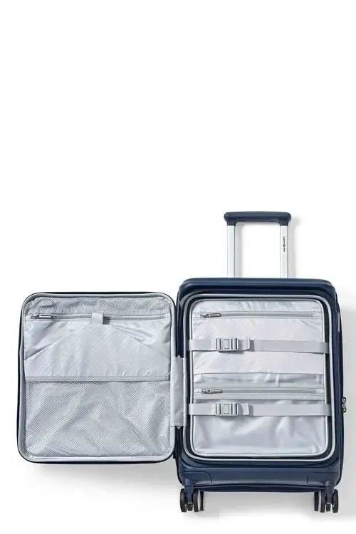 Samsonite Paralux Utvidbar kabinkoffert med dobbel inngang 55 cm Midnight Navy-Harde kofferter-BagBrokers
