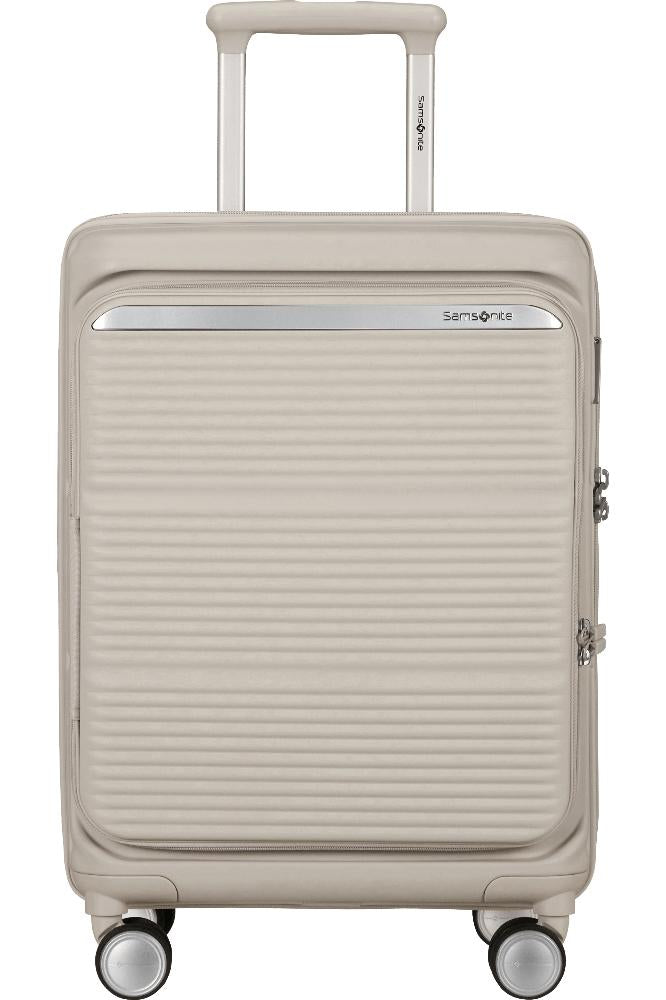 Samsonite Paralux Utvidbar kabinkoffert med dobbel inngang 55 cm Stone Grey-Harde kofferter-BagBrokers
