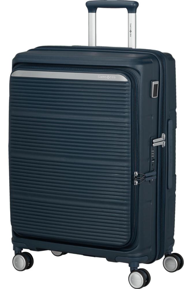 Samsonite Paralux Utvidbar koffert med dobbel inngang 67 cm Midnight Navy-Harde kofferter-BagBrokers