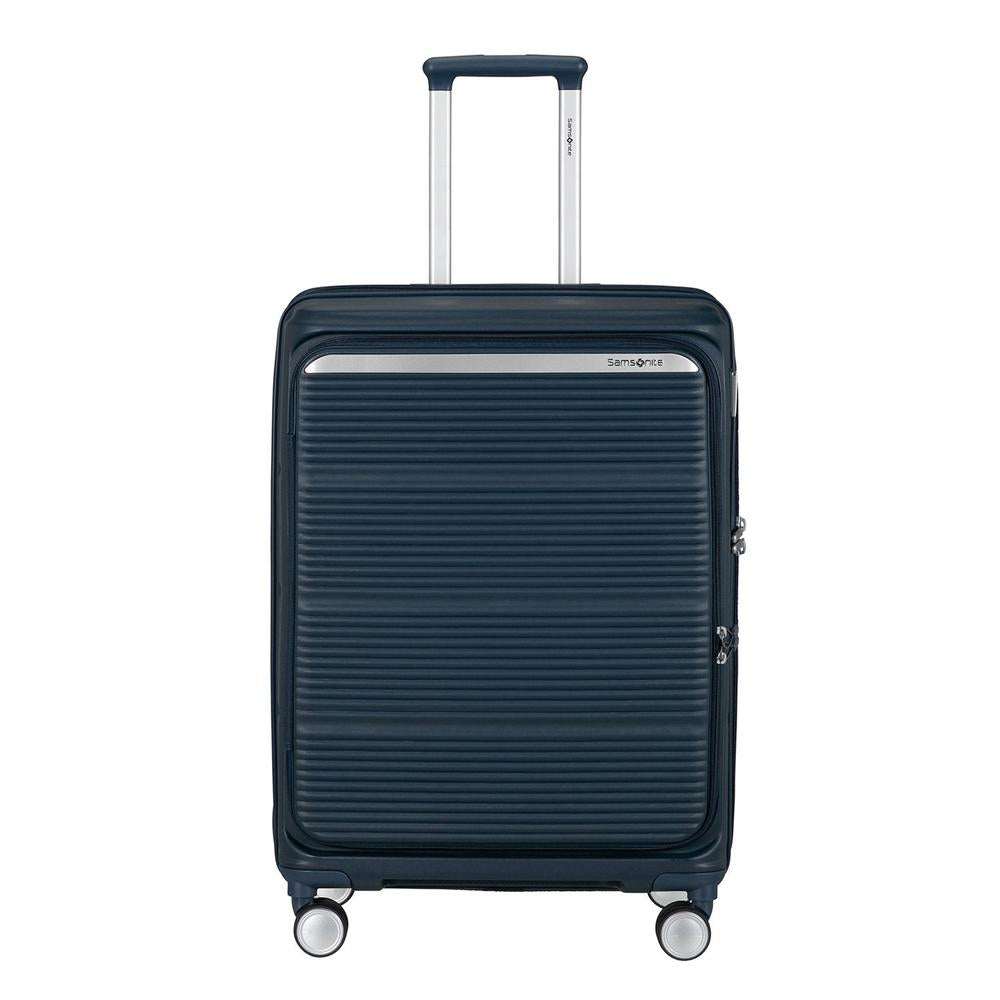 Samsonite Paralux Utvidbar koffert med dobbel inngang 67 cm Midnight Navy-Harde kofferter-BagBrokers
