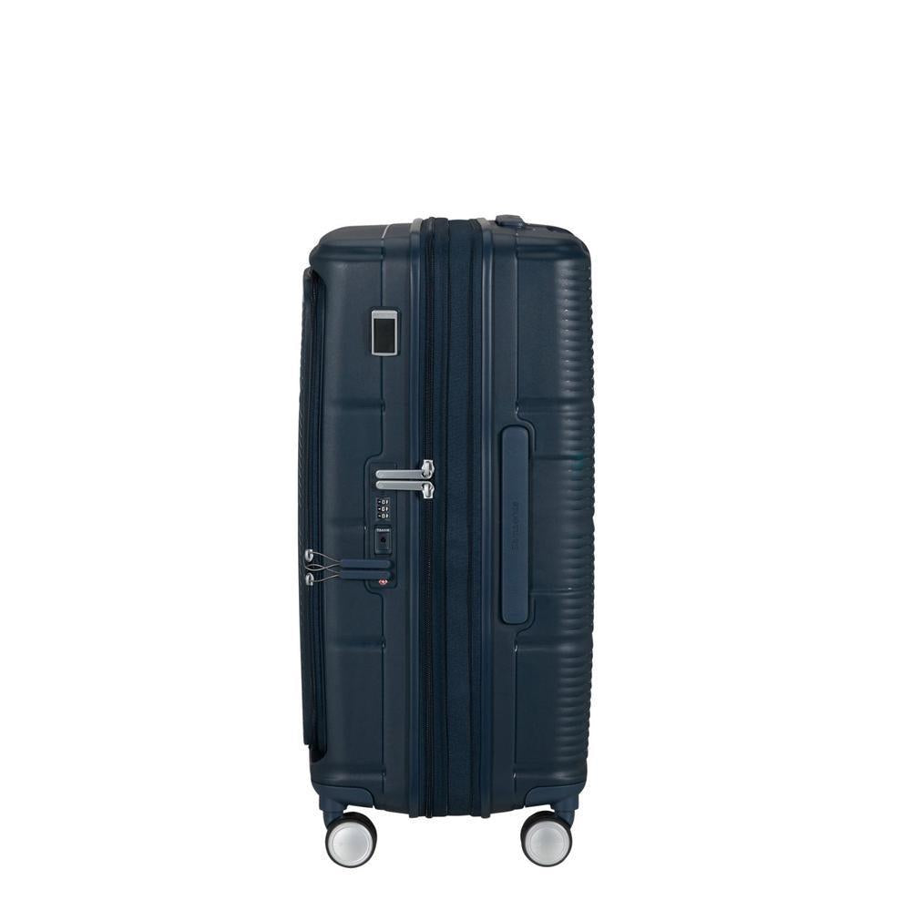 Samsonite Paralux Utvidbar koffert med dobbel inngang 75 cm Midnight Navy-Harde kofferter-BagBrokers